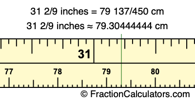 31 2/9 inches to cm