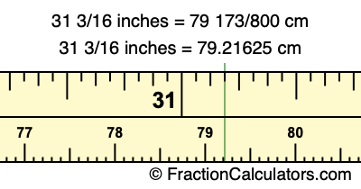 31 3/16 inches to cm