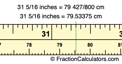 31 5/16 inches to cm