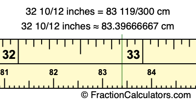 32 10/12 inches to cm