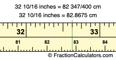 32 10/16 inches to cm