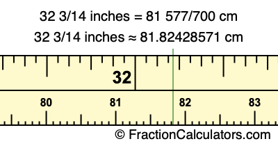 32 3/14 inches to cm