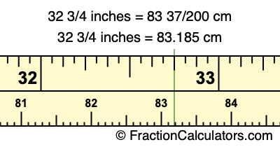 32 3/4 inches to cm