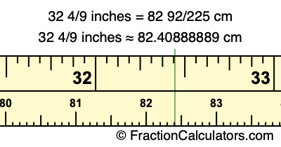 32 4/9 inches to cm