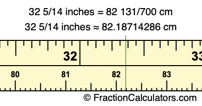 32 5/14 inches to cm