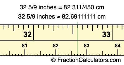 32 5/9 inches to cm