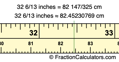 32 6/13 inches to cm