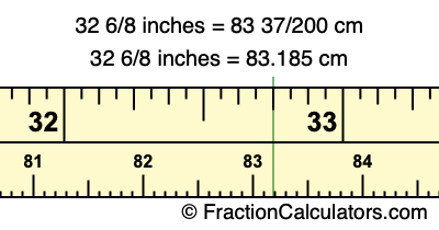 32 6/8 inches to cm