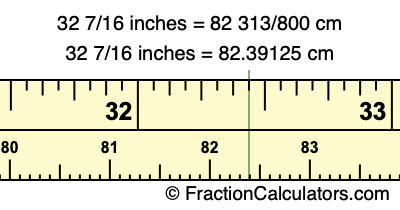 32 7/16 inches to cm