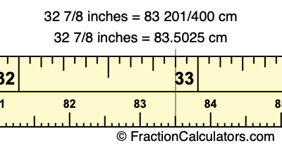32 7/8 inches to cm