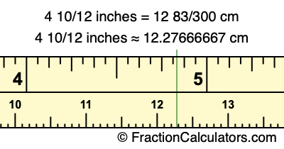 4 10/12 inches to cm