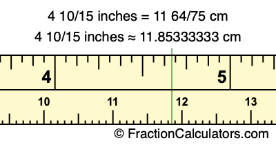 4 10/15 inches to cm