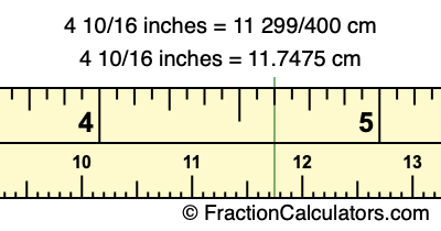 4 10/16 inches to cm