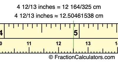 4 12/13 inches to cm