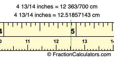 4 13/14 inches to cm
