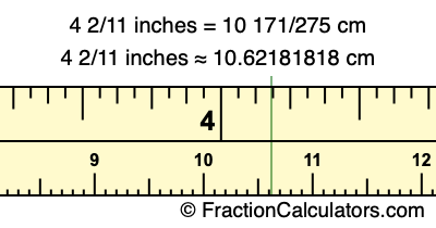 4 2/11 inches to cm