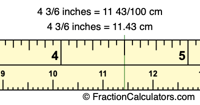 4 3/6 inches to cm