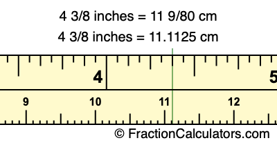 4 3/8 inches to cm