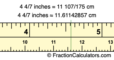 4 4/7 inches to cm