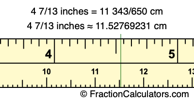 4 7/13 inches to cm