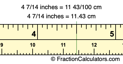 4 7/14 inches to cm