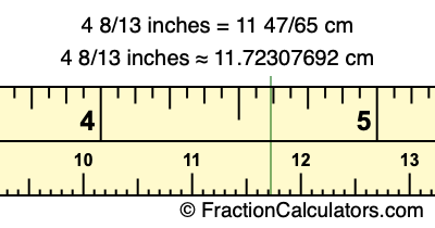 4 8/13 inches to cm