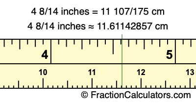 4 8/14 inches to cm