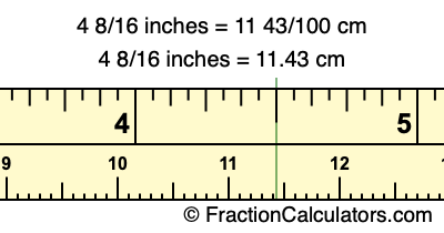 4 8/16 inches to cm