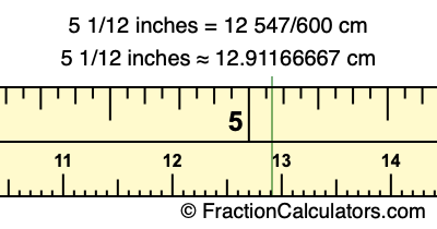 5 1/12 inches to cm