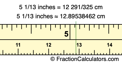5 1/13 inches to cm