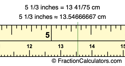 5 1/3 inches to cm