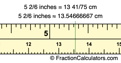 5 2/6 inches to cm