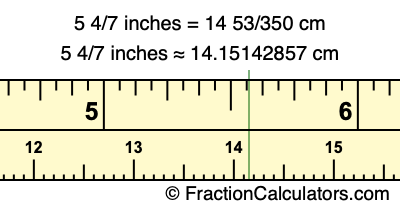 5 4/7 inches to cm