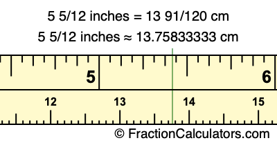 5 5/12 inches to cm