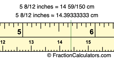 5 8/12 inches to cm