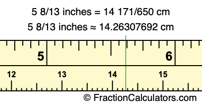 5 8/13 inches to cm