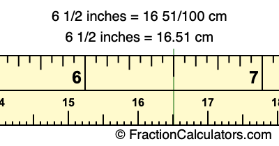 6 1/2 inches to cm