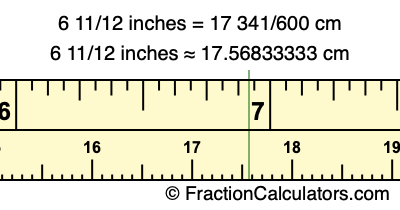 6 11/12 inches to cm