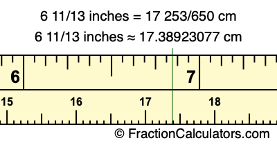 6 11/13 inches to cm
