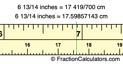 6 13/14 inches to cm