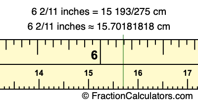6 2/11 inches to cm
