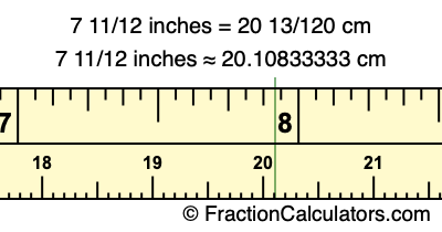 7 11/12 inches to cm