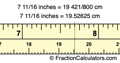 7 11/16 inches to cm