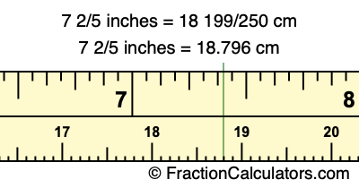 7 2/5 inches to cm