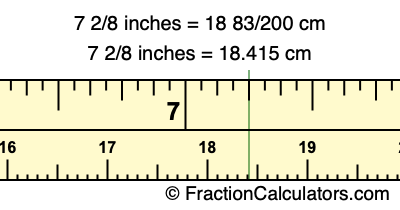 7 2/8 inches to cm