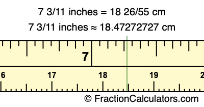 7 3/11 inches to cm