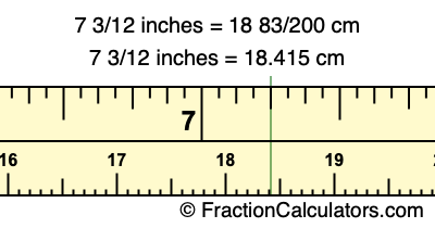 7 3/12 inches to cm