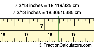7 3/13 inches to cm