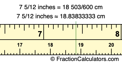 7 5/12 inches to cm