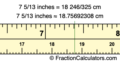 7 5/13 inches to cm